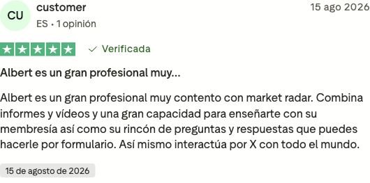 Opinión verificada de un cliente de Market Radar